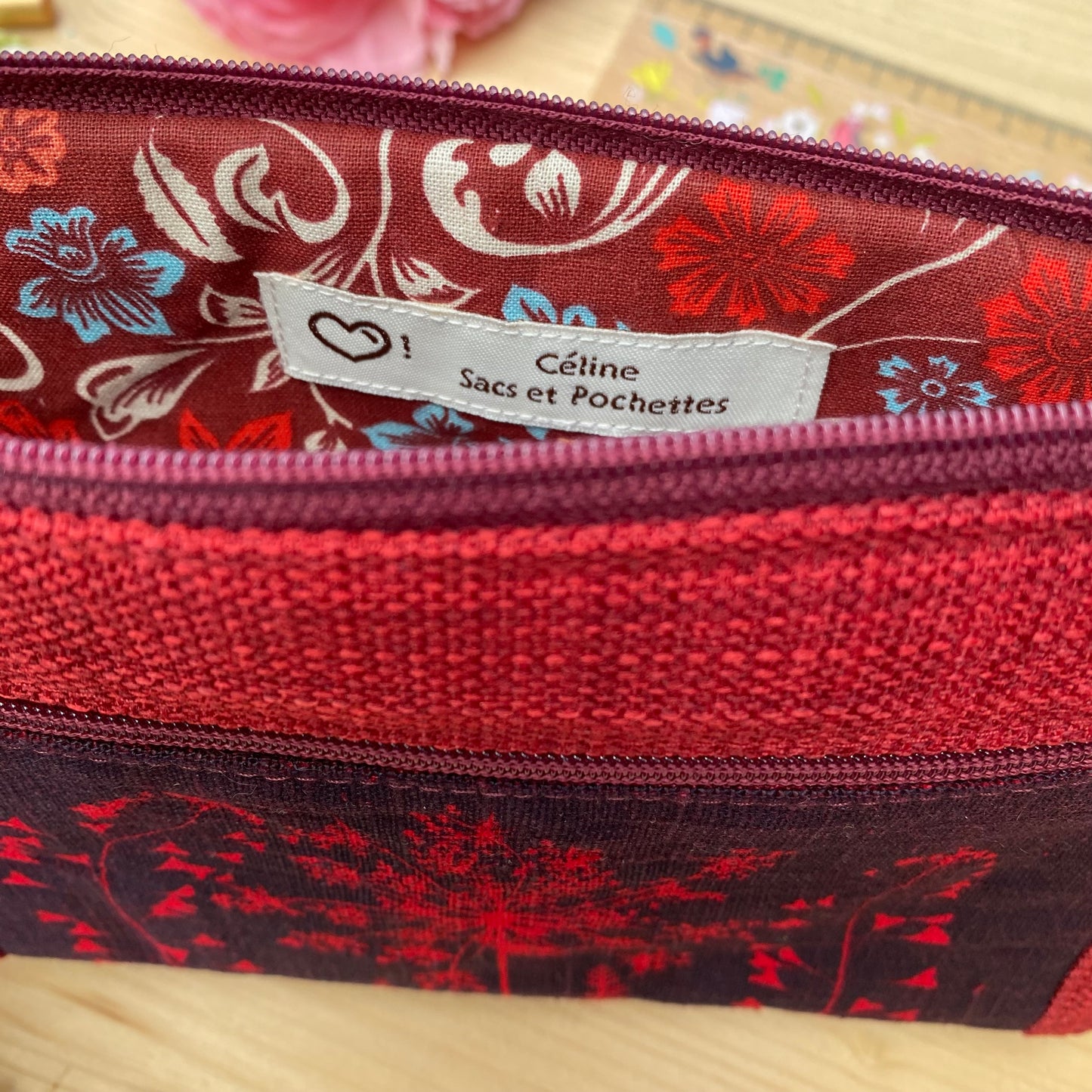 Pochette compartiment zippé rouge, Dernière chance
