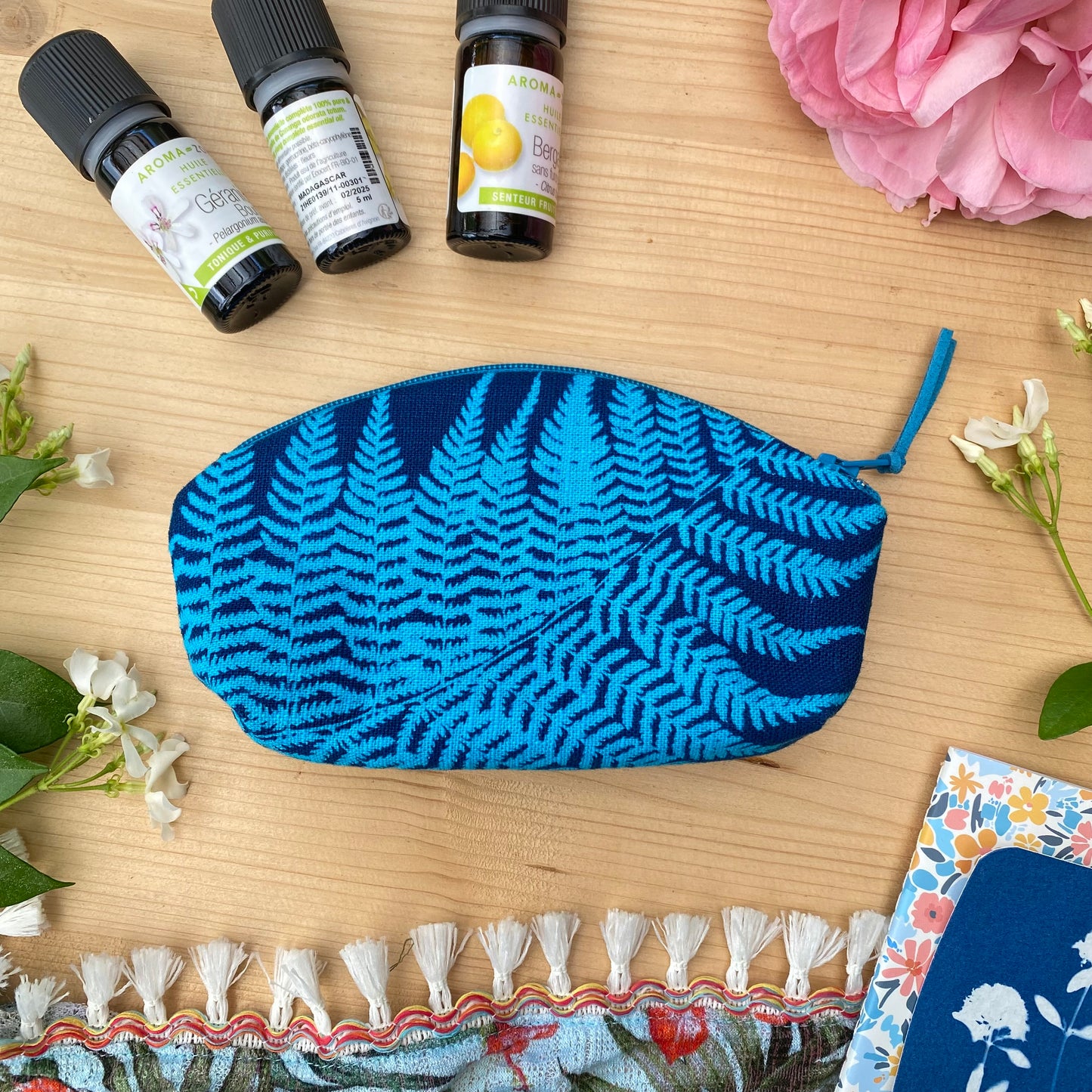 Toute petite pochette cyanotype fougère