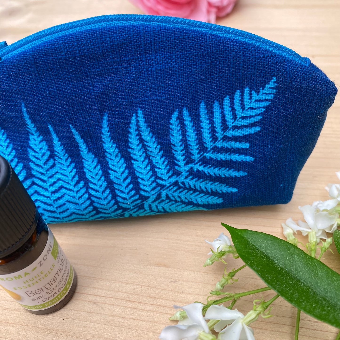 Toute petite pochette cyanotype fougère
