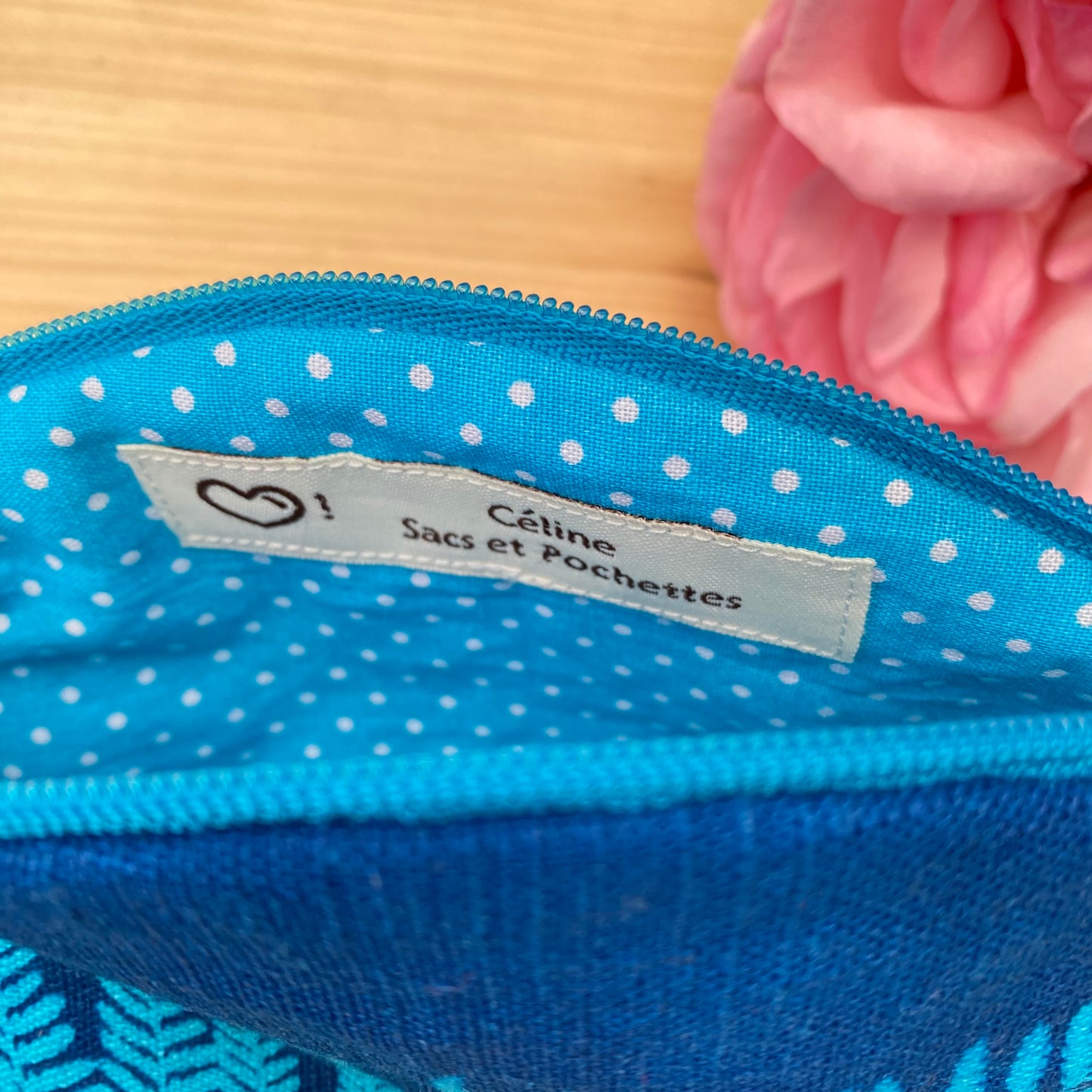Toute petite pochette cyanotype fougère