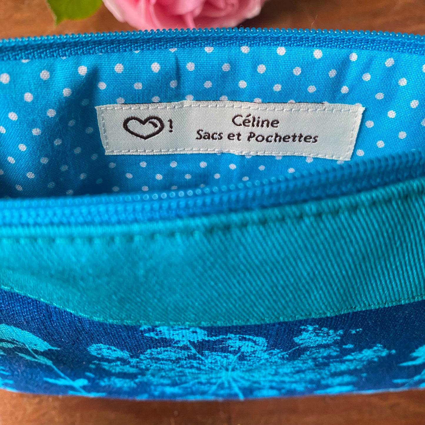 Mini Pochette Turquoise Belle et Rebelle