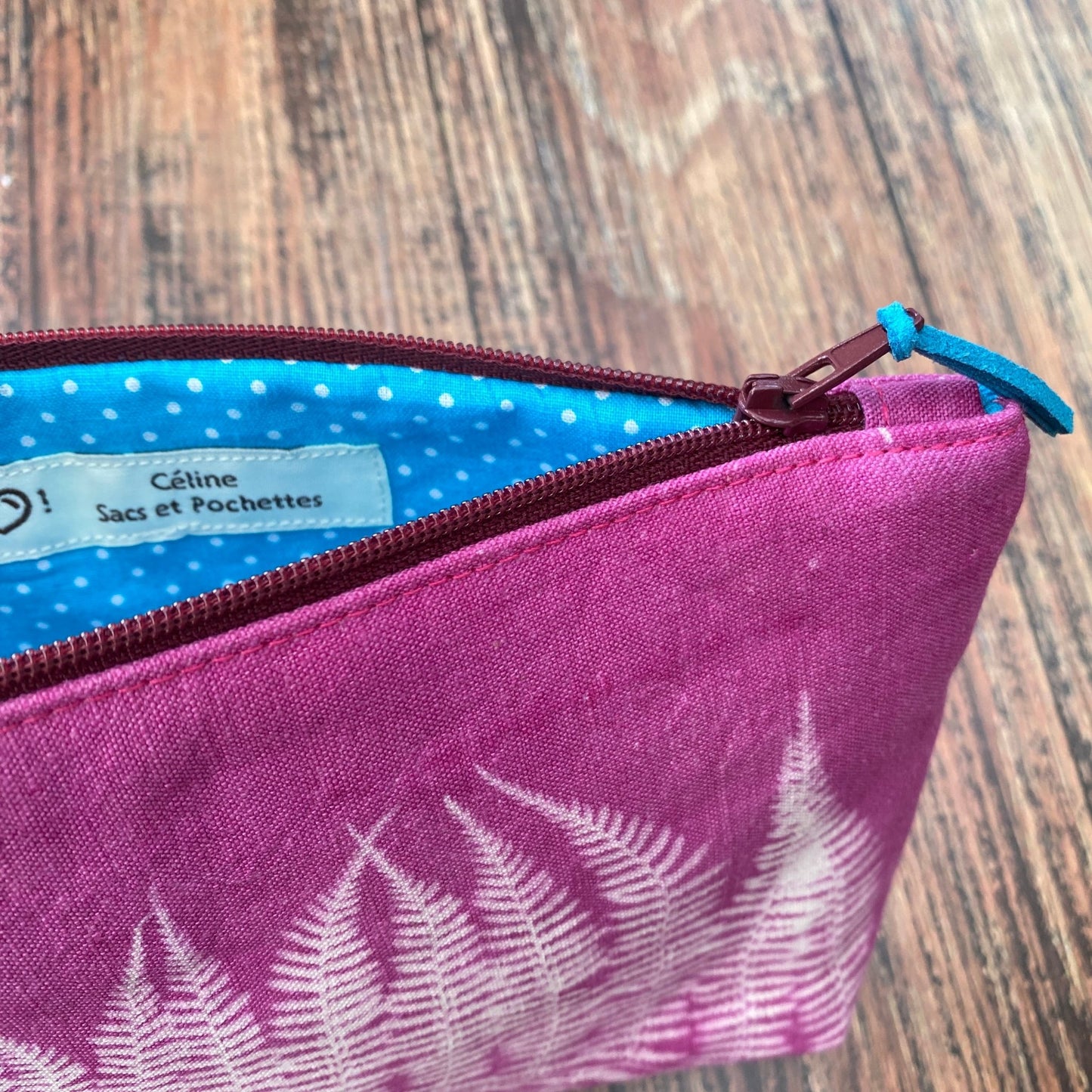 La pochette rose | Funky Mamie motif fougère