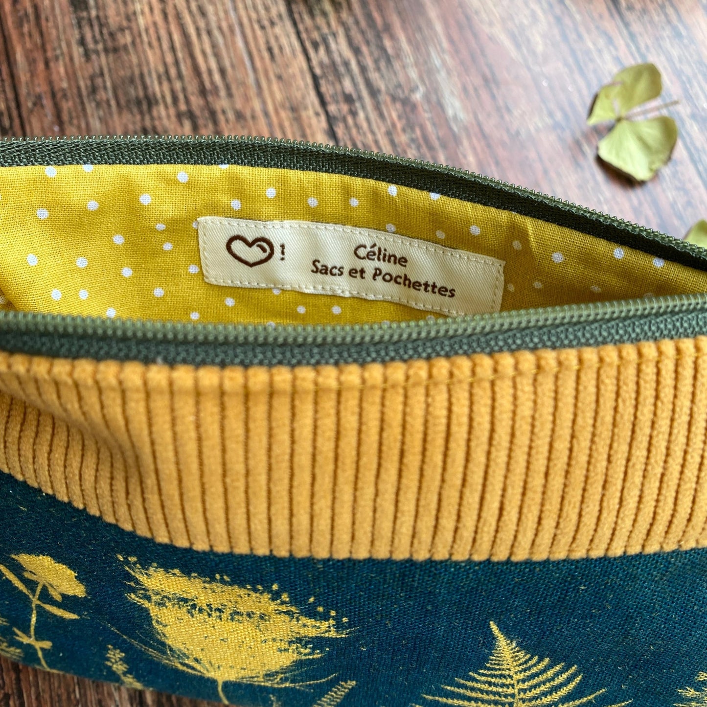 Pochette pour maquillage cyanotype