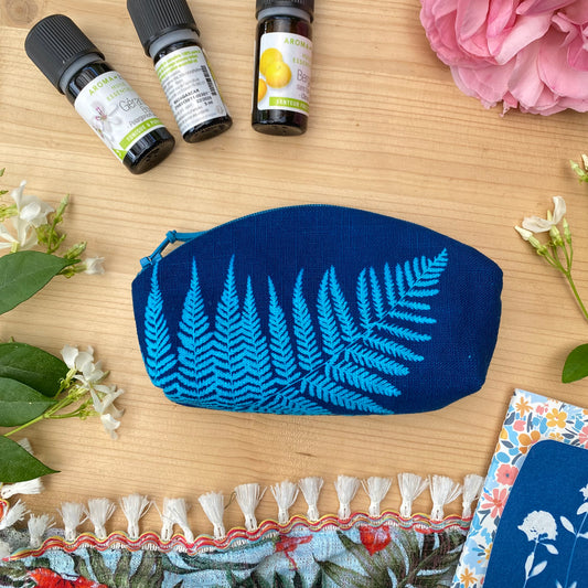 Toute petite pochette cyanotype fougère