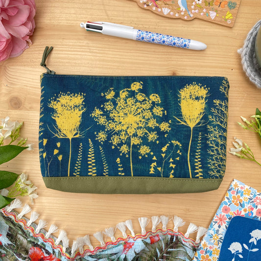 Petite pochette grand cyanotype kaki, Derniere chance