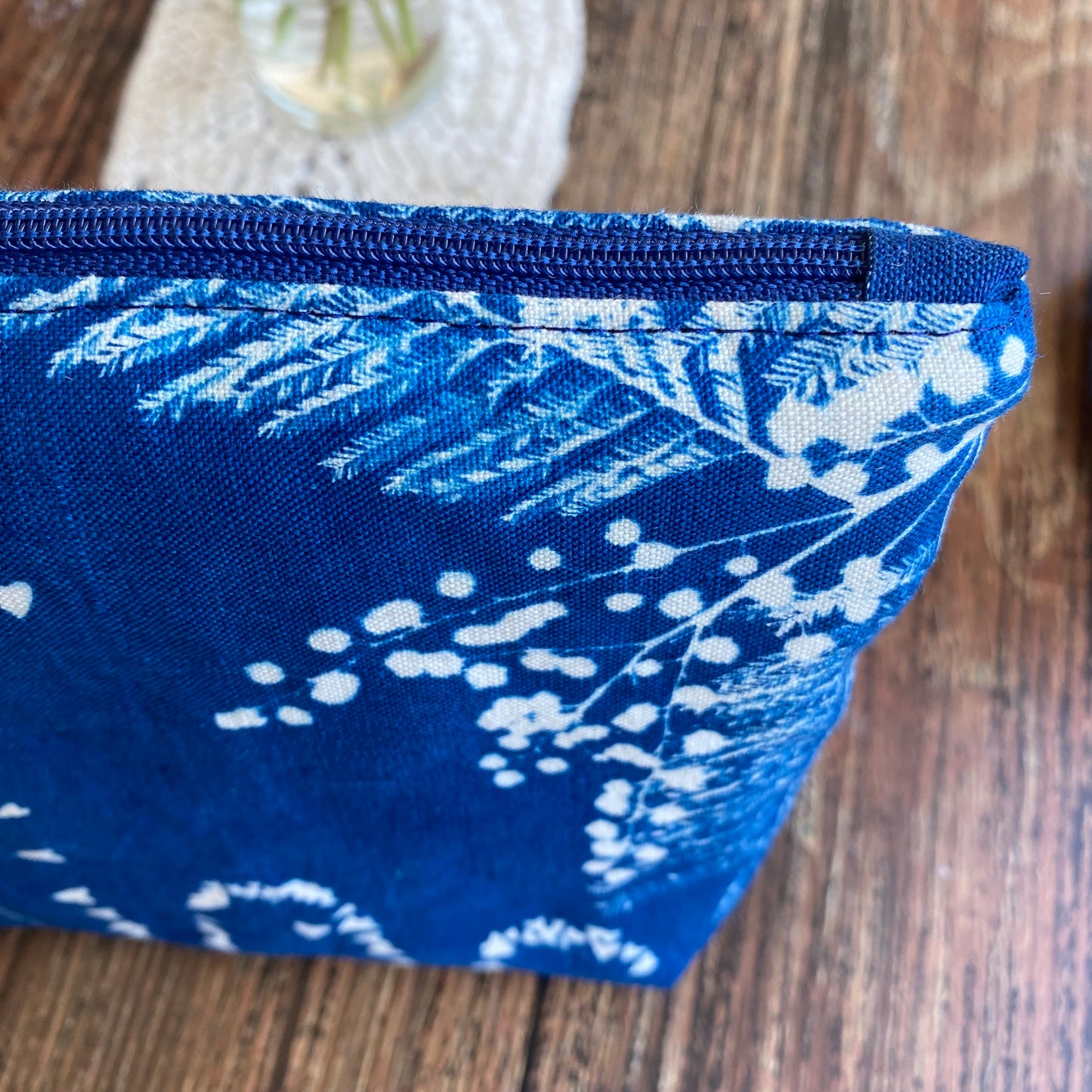 Petite pochette bleue Coeur Mimosa