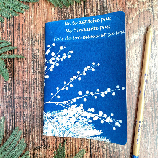 Carnet en cyanotype original imprimé au soleil