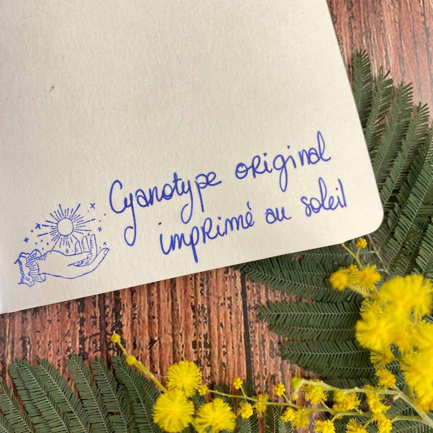 Carnet en cyanotype original imprimé au soleil