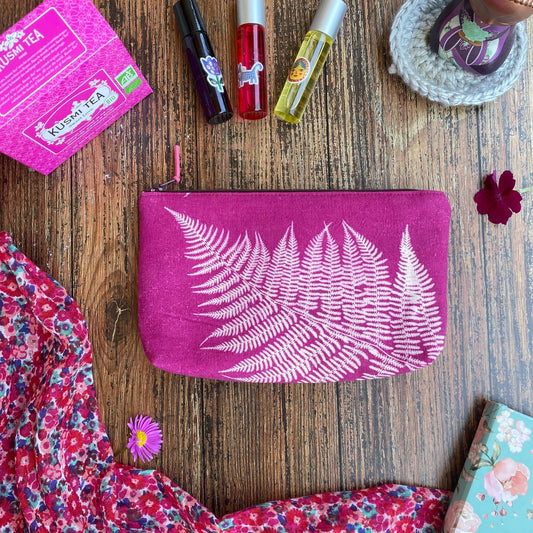 La pochette rose | Funky Mamie motif fougère