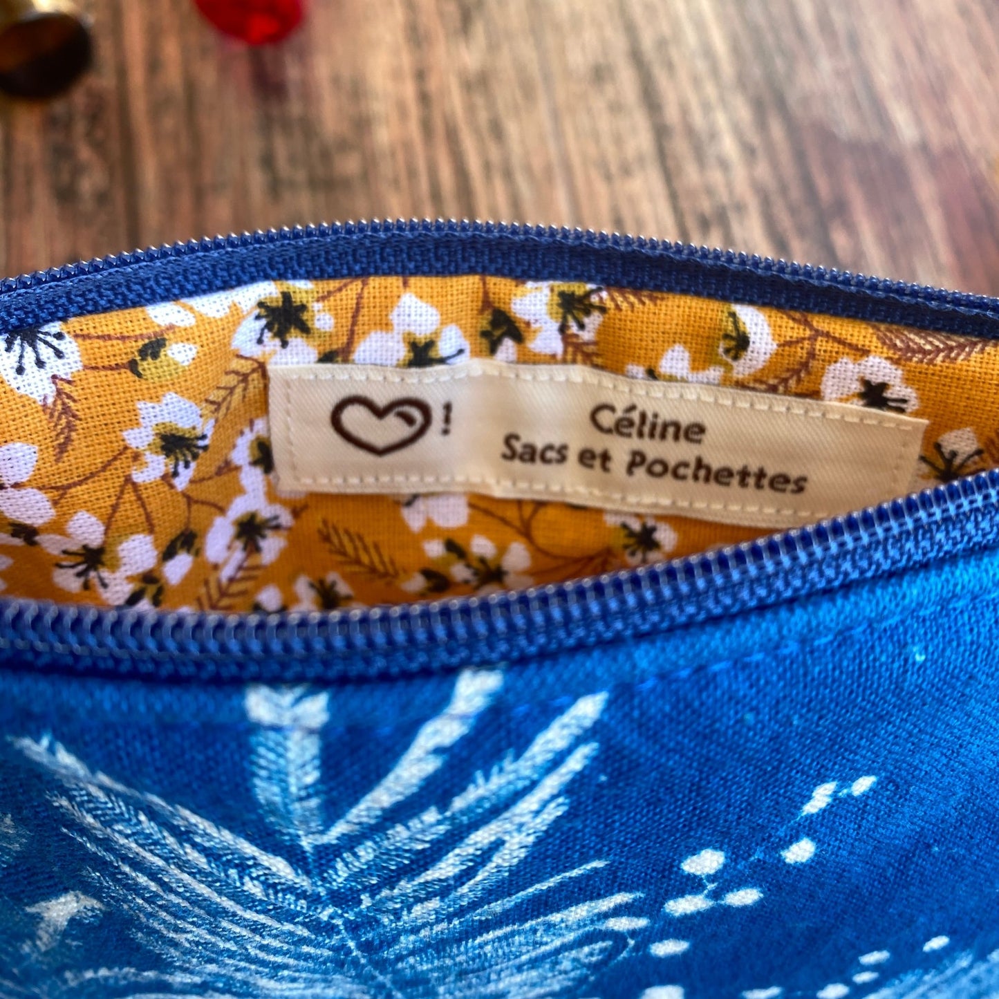Mini pochette en tissu cyanotype | Fiesta Mimosa