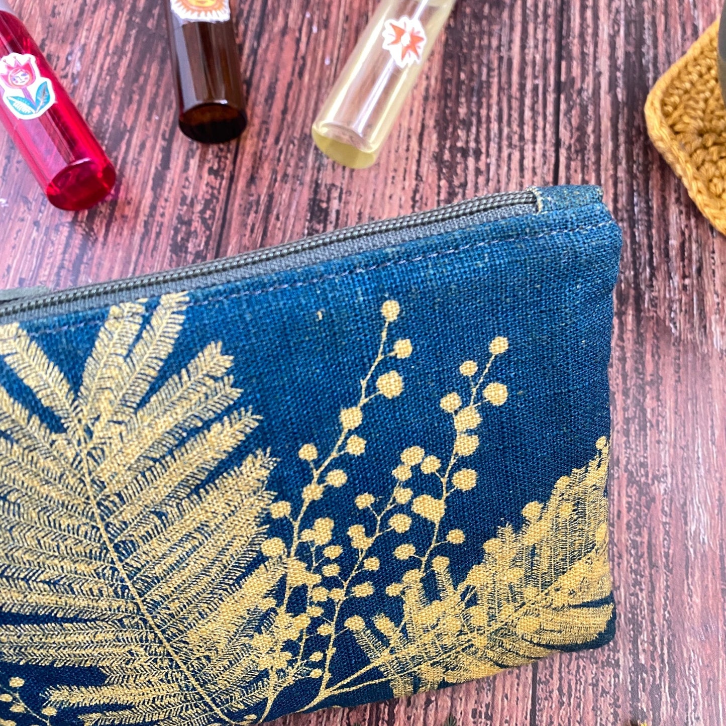 Mini pochette en tissu cyanotype | Fiesta Mimosa