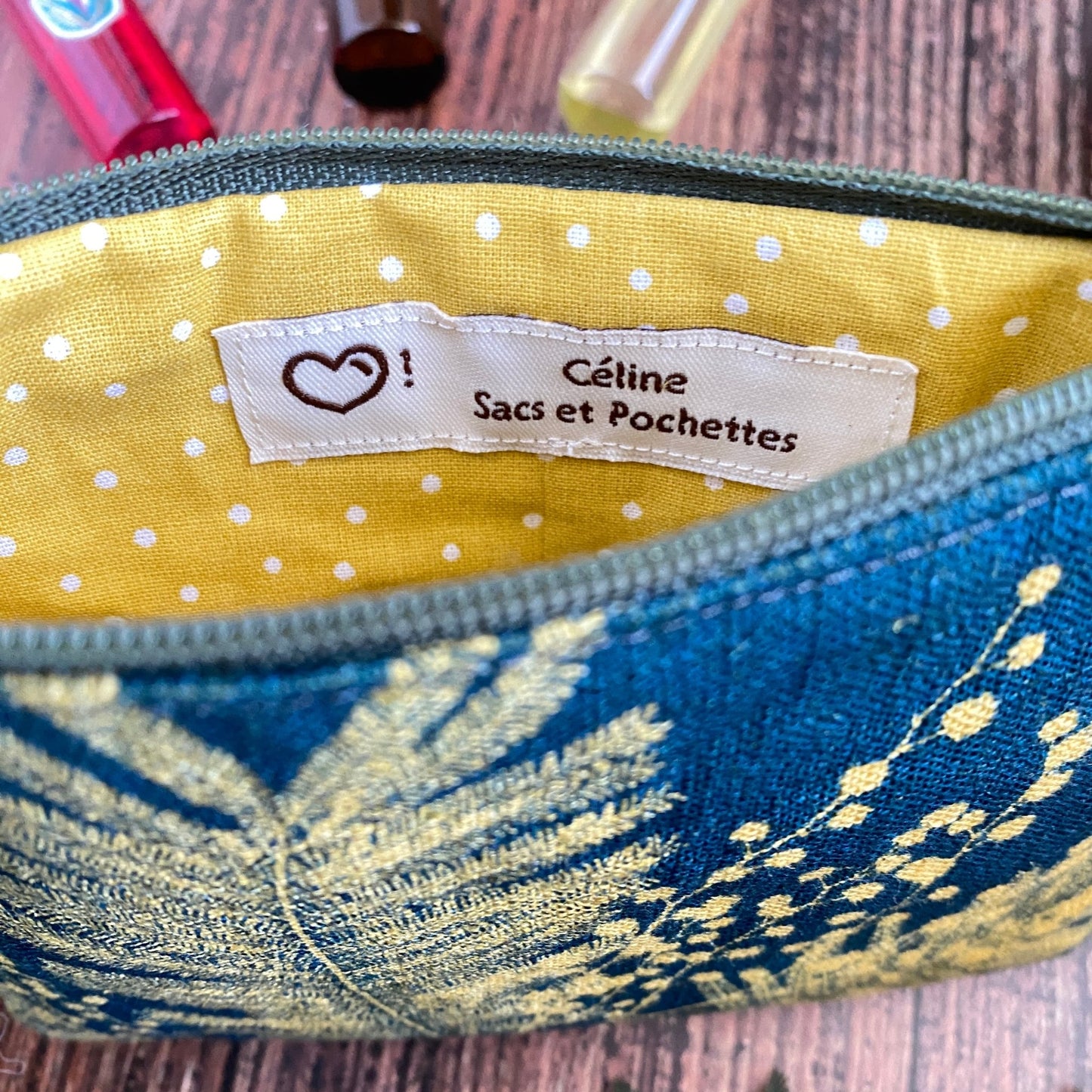 Mini pochette en tissu cyanotype | Fiesta Mimosa