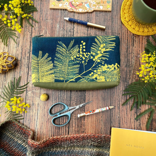 Petite pochette en cyanotype | Fiesta Mimosa