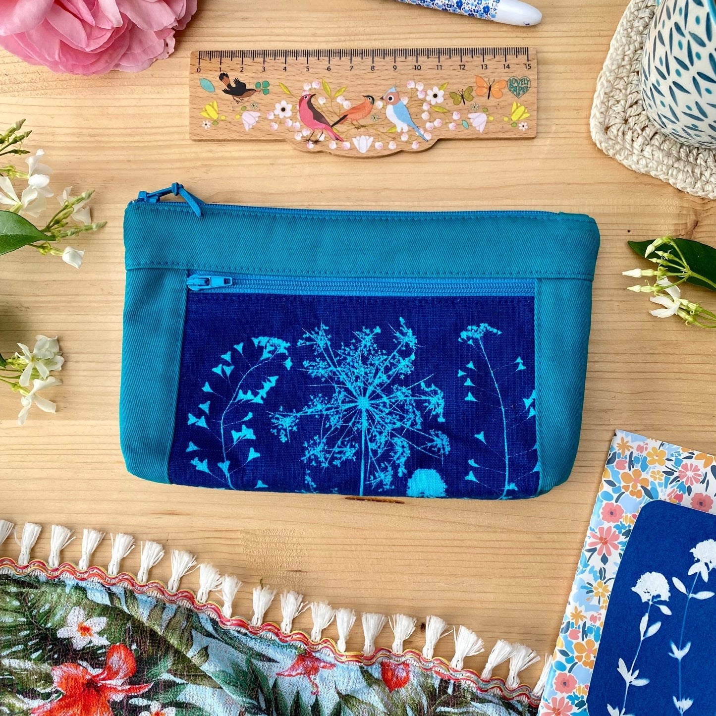 Pochette compartiment zippé turquoise | Dernière chance