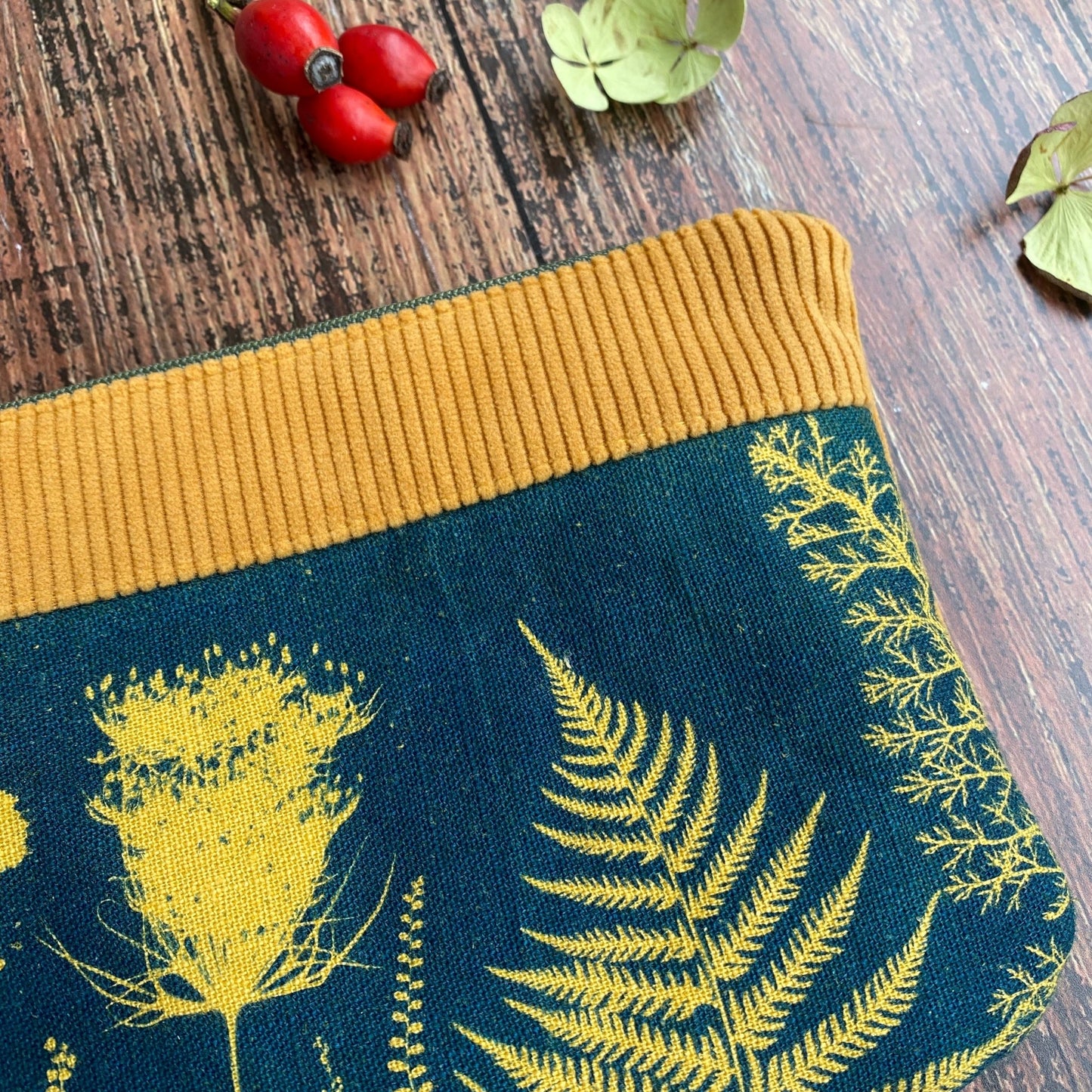 Pochette pour maquillage cyanotype